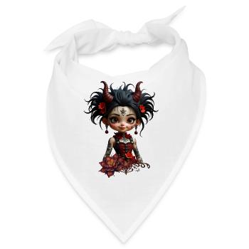Gotische Lotus Chibi - Bandana - Weiß - Vorne