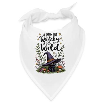 Witchy Black Cat – Ein bisschen wild - Bandana - Weiß - Vorne