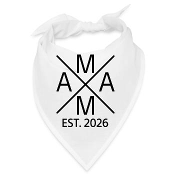 Mama 2026 Est 2026 Geburt Baby - Bandana - Weiß - Vorne