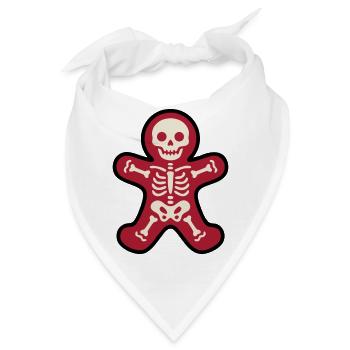 Goth Lebkuchen Skelett Logo - Bandana - Weiß - Vorne