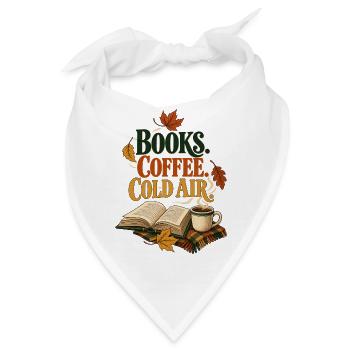 Books Coffee Cold Air - Herbst für Buchfans - Bandana - Weiß - Vorne
