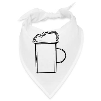 Bierkrug handgezeichnet - Bandana - Weiß - Vorne