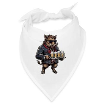 Bier Wildschwein Biergarten - Bandana - Weiß - Vorne