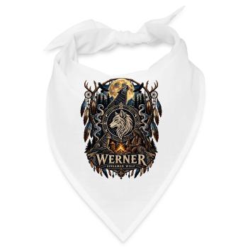 Werner Einsamer Wolf Mystik Fantasy Design - Bandana - Weiß - Vorne
