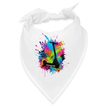 E Scooter Fahren Elektroroller Graffiti Neon - Bandana - Weiß - Vorne
