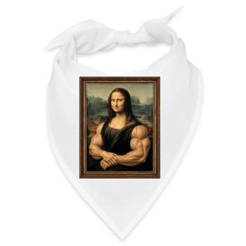 Die muskulöse Mona Lisa - Bandana - Weiß - Vorne
