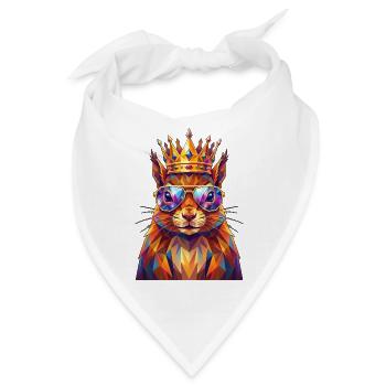 Poly Art Eichhörnchen - Bandana - Weiß - Vorne
