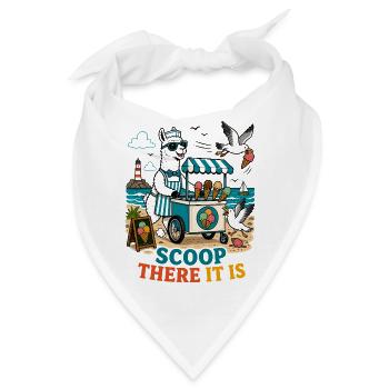 Scoop There It Is – Lama Eisdiele - Bandana - Weiß - Vorne