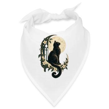 Mondbeschienener Katzen-Blumenbogen - Bandana - Weiß - Vorne