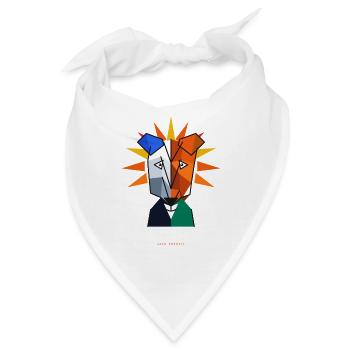 Jack-Russel-Terrier-Kubismus - Bandana - Weiß - Vorne
