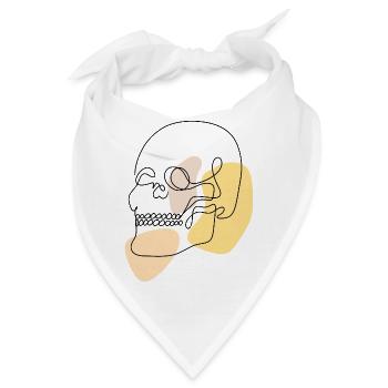 Pastellformen abstrakter Lineart Schädel - Bandana - Weiß - Vorne