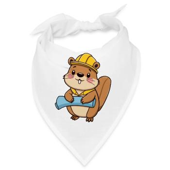 Biber-Architekt - Bandana - Weiß - Vorne