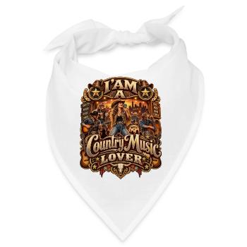 Country Music Lover – Nashville Western Music Fan - Bandana - Weiß - Vorne