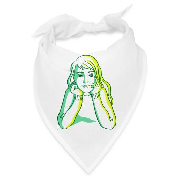 Portrait Girl - Bandana - Weiß - Vorne