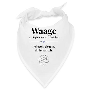 Waage Sternzeichen liebevoll elegant diplomatisch - Bandana - Weiß - Vorne
