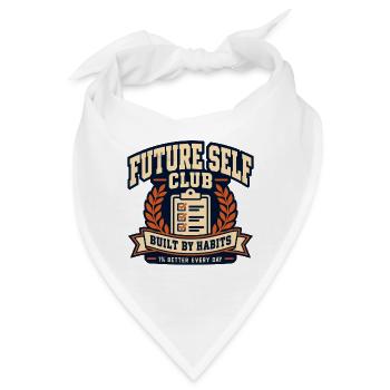 Future Self Club – Gebaut von Gewohnheiten - Bandana - Weiß - Vorne