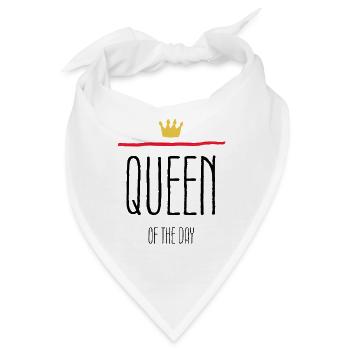 Queen Of The Day Krone Geburtstag Geschenk Lustig - Bandana - Weiß - Vorne