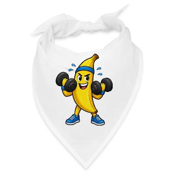 Kraftbanana Workout Cartoon - Bandana - Weiß - Vorne