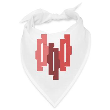 Rosé Burgunder Geomuster - Bandana - Weiß - Vorne