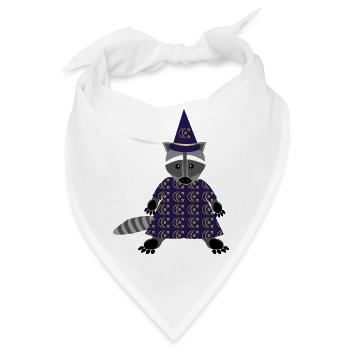 Mondbeschienener Zauberer Waschbär - Bandana - Weiß - Vorne