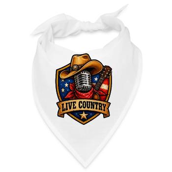 Live Country Shield Musikkultur - Bandana - Weiß - Vorne