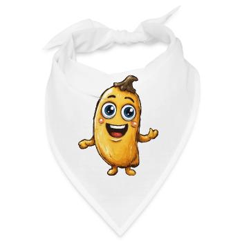 Fröhliche Cartoonbanane - Bandana - Weiß - Vorne