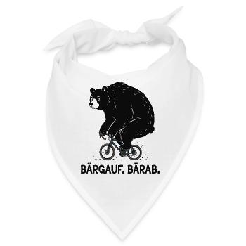 Bärgauf. Bärab. - Lustiger Gravel Bär - Bandana - Weiß - Vorne