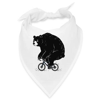 Gravel Bike Bear – lustiger Radfahrer - Bandana - Weiß - Vorne