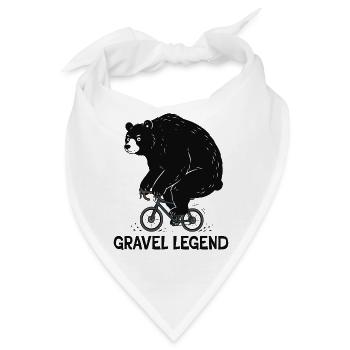 Gravel Legend – Funny Bear Cyclist - Bandana - Weiß - Vorne