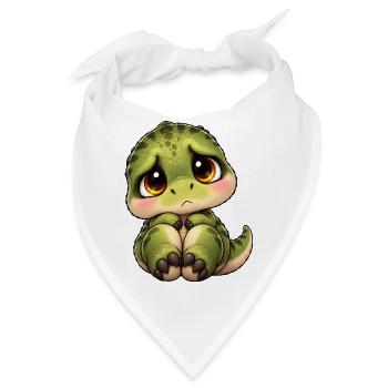 Süßer schüchterner T-Rex Cartoon Freund - Bandana - Weiß - Vorne