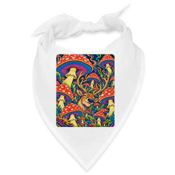 Psychedelische Rentiere und Amanita - Bandana - Weiß - Vorne
