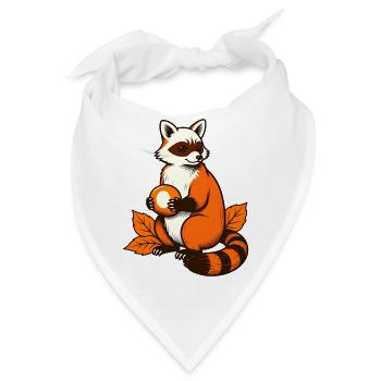 Waschbär mit Kastanie - Bandana - Weiß - Vorne