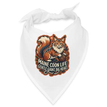Maine Coon Cat Big Fluffy Yarn - Bandana - Weiß - Vorne