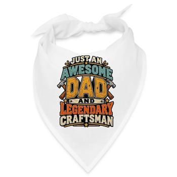 Awesome Dad Legendary Craftsman - Bandana - Weiß - Vorne