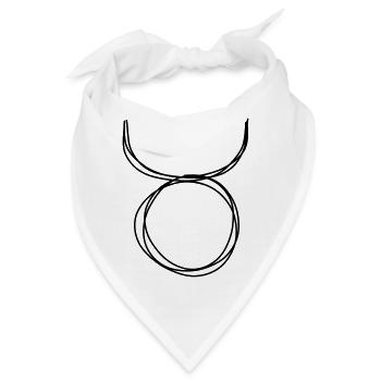 Sternzeichen Stier handgezeichnet - Bandana - Weiß - Vorne