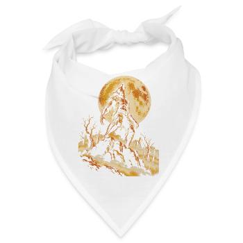 Der Wolfsmensch heult den Vollmond an - Bandana - Weiß - Vorne