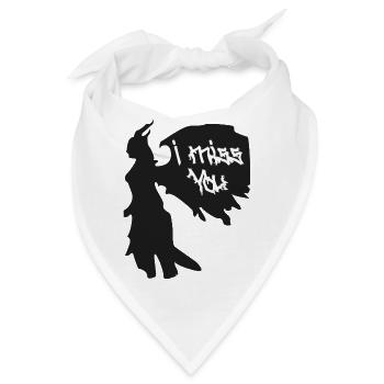 I Miss You Gothic Silhouette - Bandana - Weiß - Vorne
