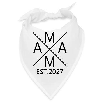 Mama Est. 2027 Mutter seit 2027 Werdende Mama 2027 - Bandana - Weiß - Vorne