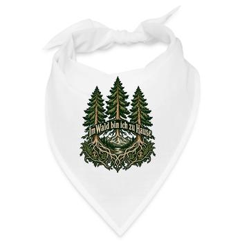 Im Wald bin ich zu Hause - Bandana - Weiß - Vorne