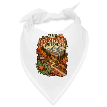Auf Herbstpfaden unterwegs - Bandana - Weiß - Vorne