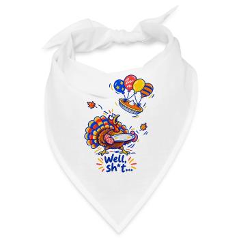 Thanksgiving Truthahn Kürbiskuchen Lustiger Spruch - Bandana - Weiß - Vorne