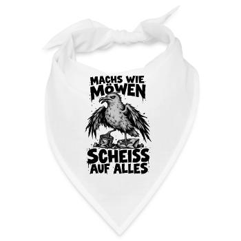 Möwe Punk Spruch Scheiss auf alles Küstenhumor - Bandana - Weiß - Vorne