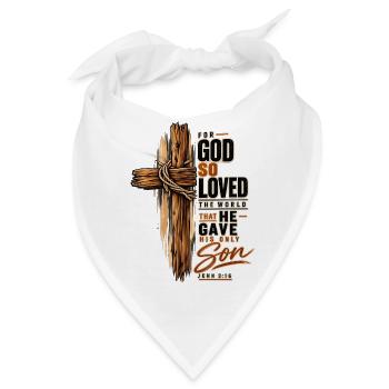 Johannes 3,16 Kreuz Jesus Liebe Christliches Shirt - Bandana - Weiß - Vorne