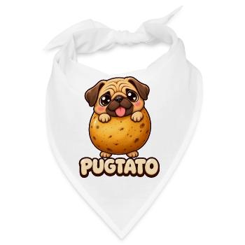 Funny Cute Pugtato Pug Potato Kawaii Dog - Bandana - Weiß - Vorne