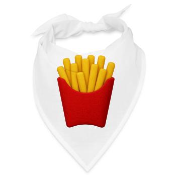 Pommes Frites Cartoon Muster - Bandana - Weiß - Vorne