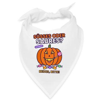 Halloween- Süßes oder Saures Halloween? Beides! - Bandana - Weiß - Vorne