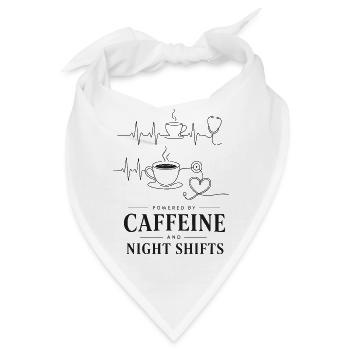 Kaffee Herz Nacht Schicht - Bandana - Weiß - Vorne