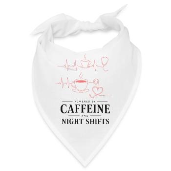 Kaffeeherz Nachtdienst Design - Bandana - Weiß - Vorne
