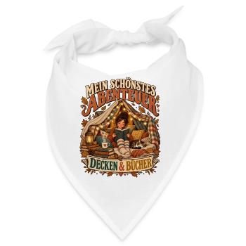 Mein schönstes Abenteuer – Decken & Bücher - Bandana - Weiß - Vorne