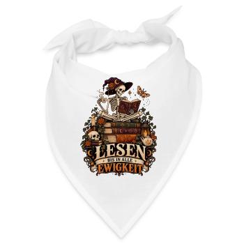 Lesen bis in alle Ewigkeit - Bandana - Weiß - Vorne